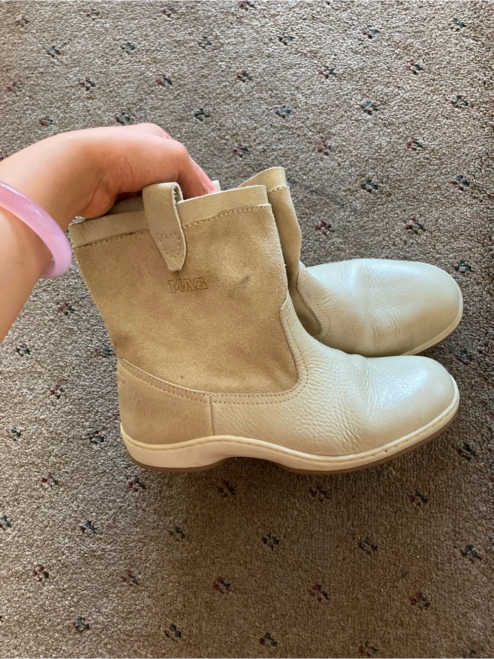 Women’s cowboy inspired suede leather boots 37 6.5 - Picture 9 of 9